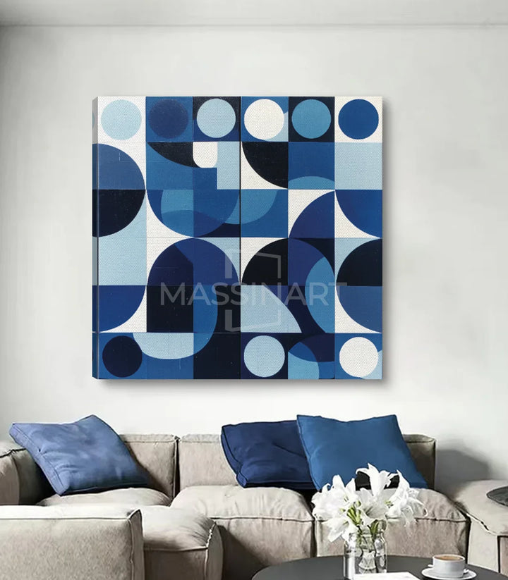Tableau Loops en mise en situation bureau Massinart — décoration abstraite espace professionnel