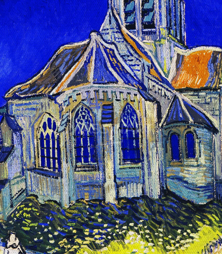 Mise en situation hôtel airbnb, tableau église van Gogh style Massinart