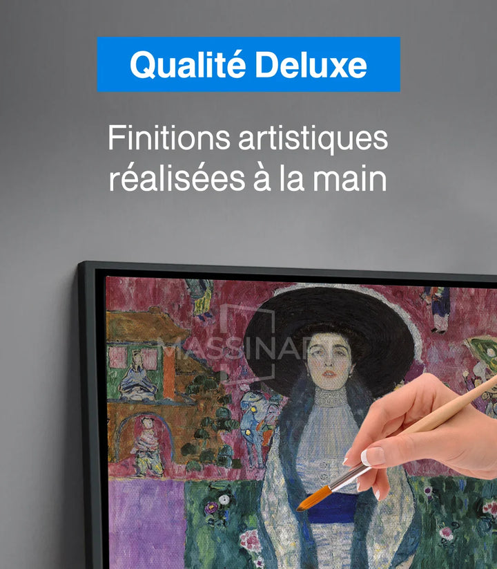 Mise en situation chambre tableau portrait femme Massinart