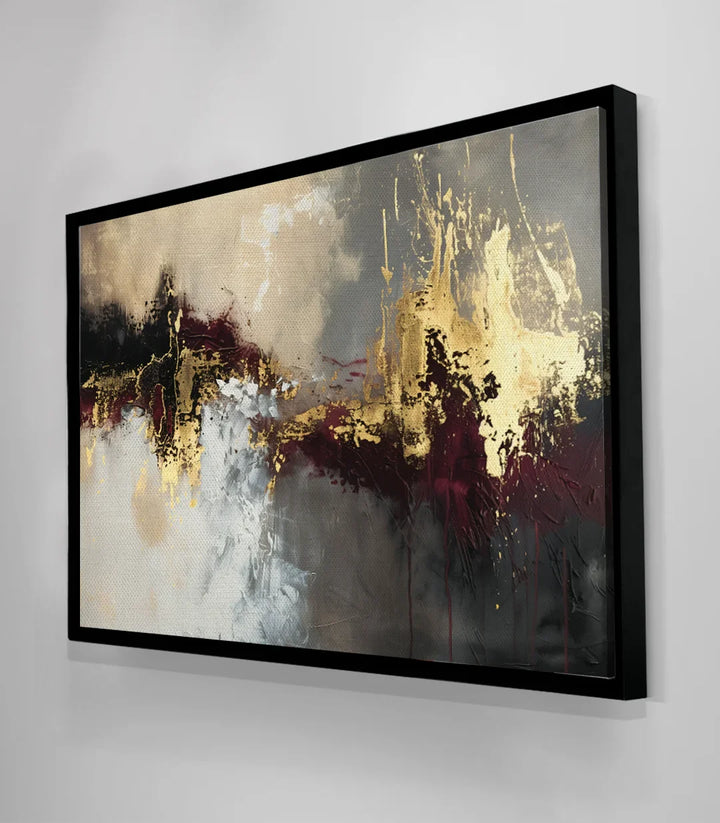 Cadre noir tableau Ember Cascade salon contemporain — Massinart