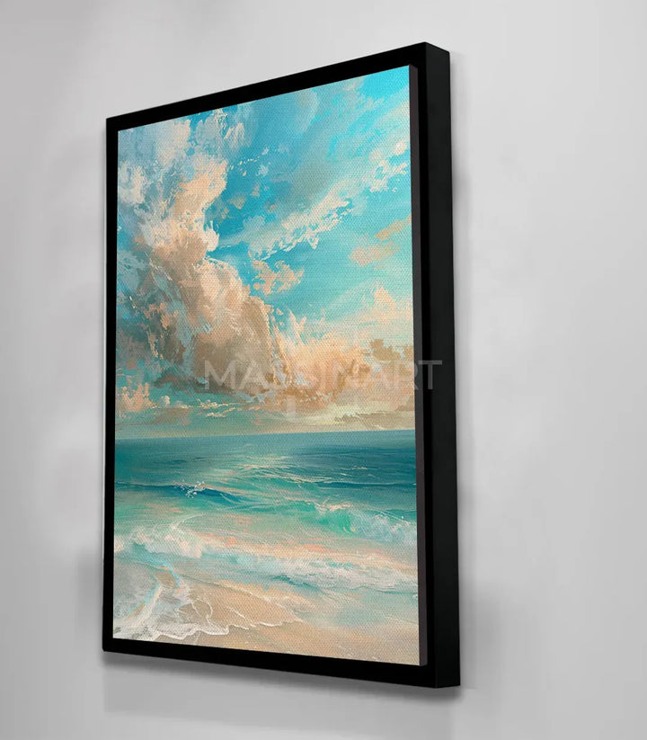 Tableau nature plage vagues turquoise Massinart