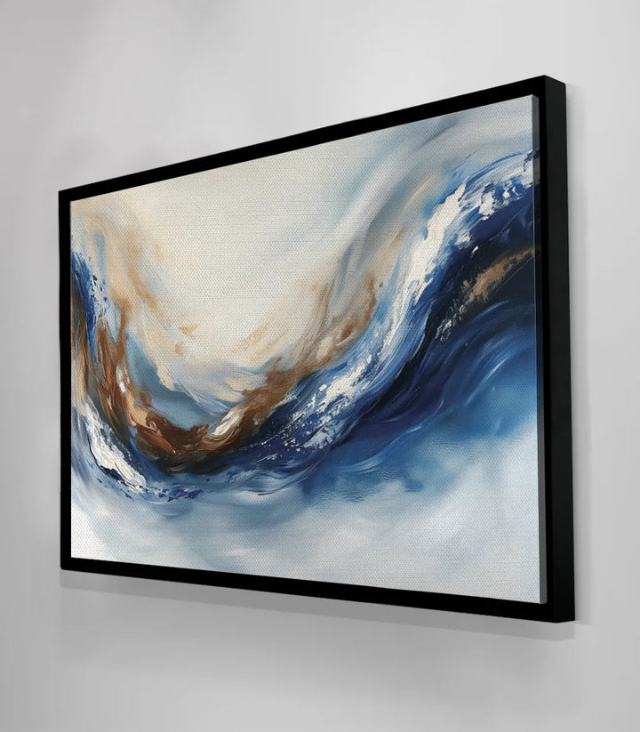Bureau moderne — Tableau Wave abstrait bleu horizontal