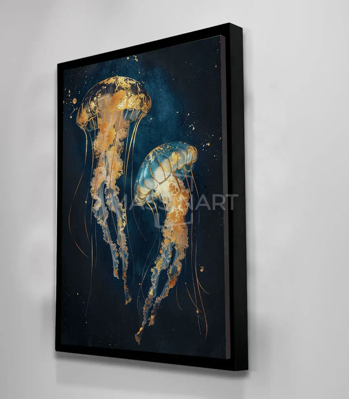 Tableau art marin Massinart — ambiance luxe fond océan sombre
