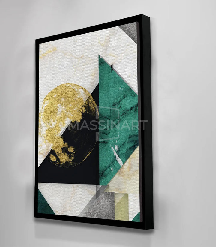 Mise en scène salon marocain contemporain tableau géométrique — Massinart