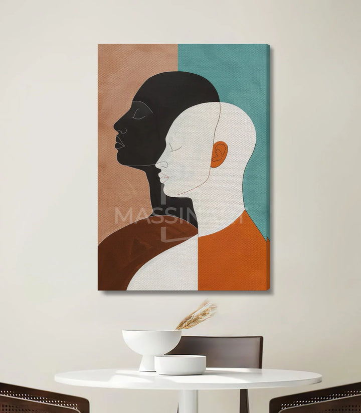 Tableau Silent Bond mise en situation décoration mur salon Massinart