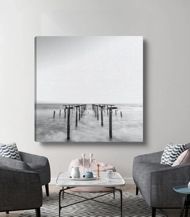 Tableau paysage minimaliste cadre noir Massinart