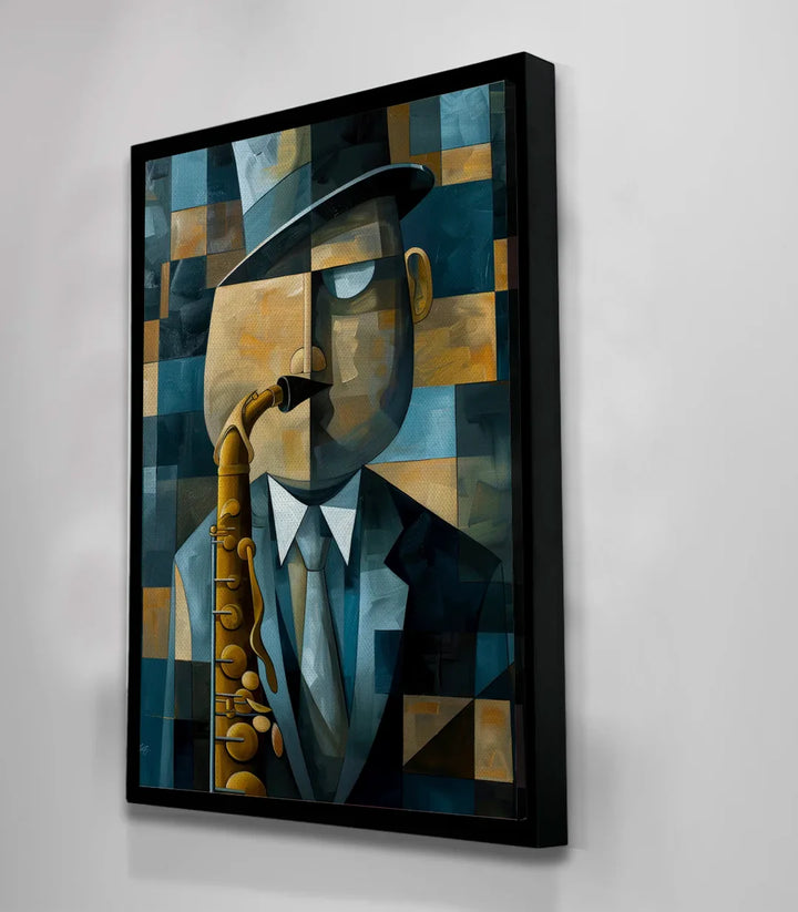 Tableau Echoes of the Sax composition géométrique Massinart
