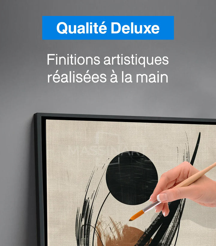 Ambiance Bureau élégant - tableau minimaliste Silent Motion dans cadre noir - Massinart