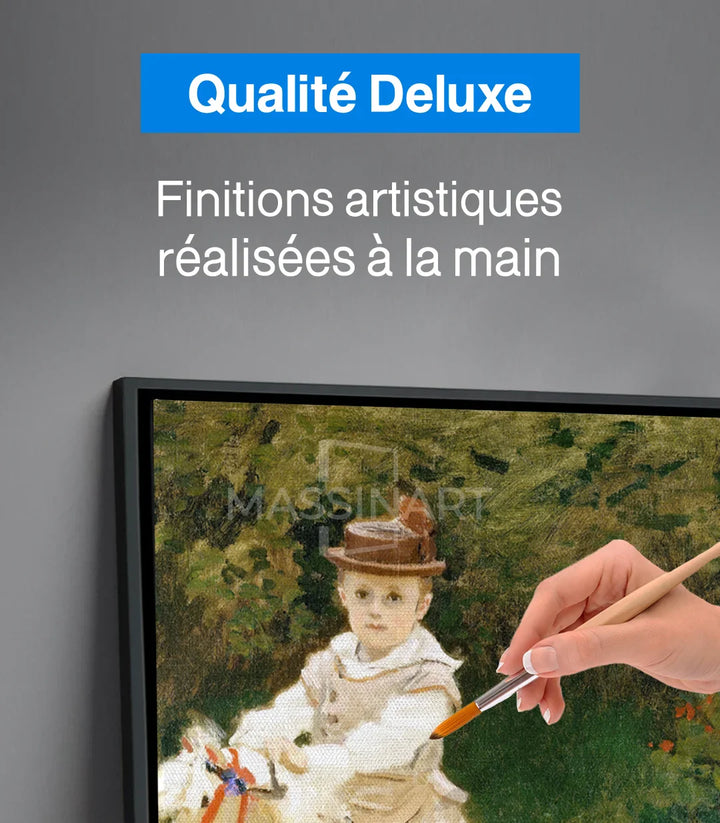Tableau figuratif enfant tricycle, peinture classique vintage — Massinart