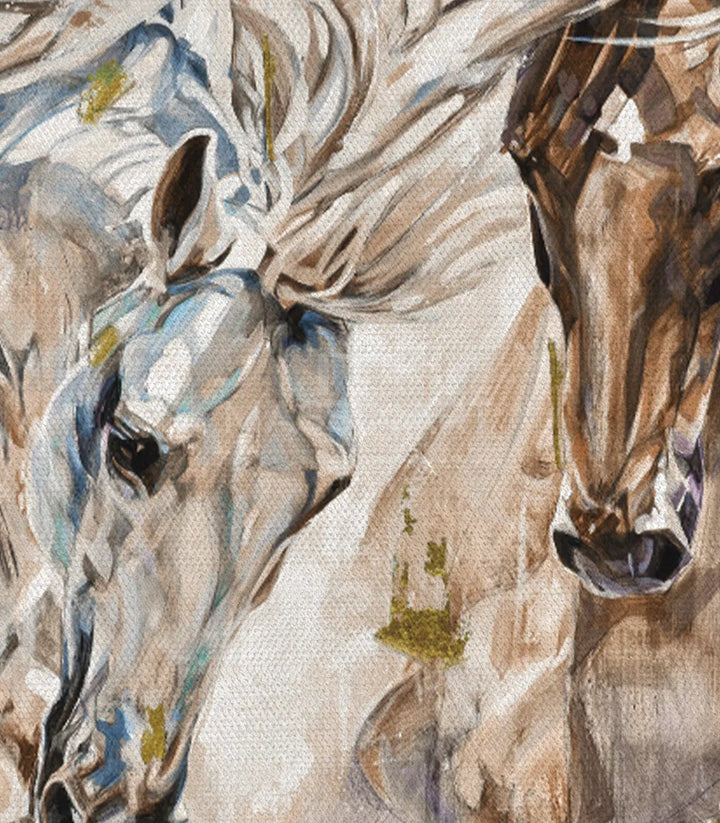 Encadrement noir — Tableau Chevaux Émotifs prêt à accrocher