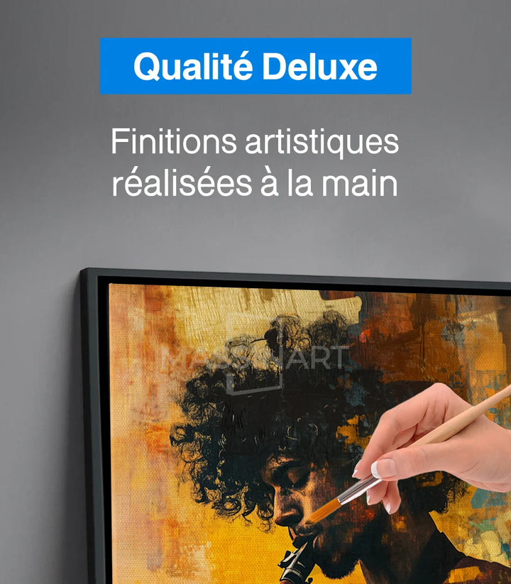 Mise en situation salon - Tableau Ethereal Jazzman Massinart