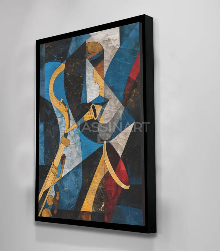 Tableau Saxo palette complète blues dorés noirs Massinart