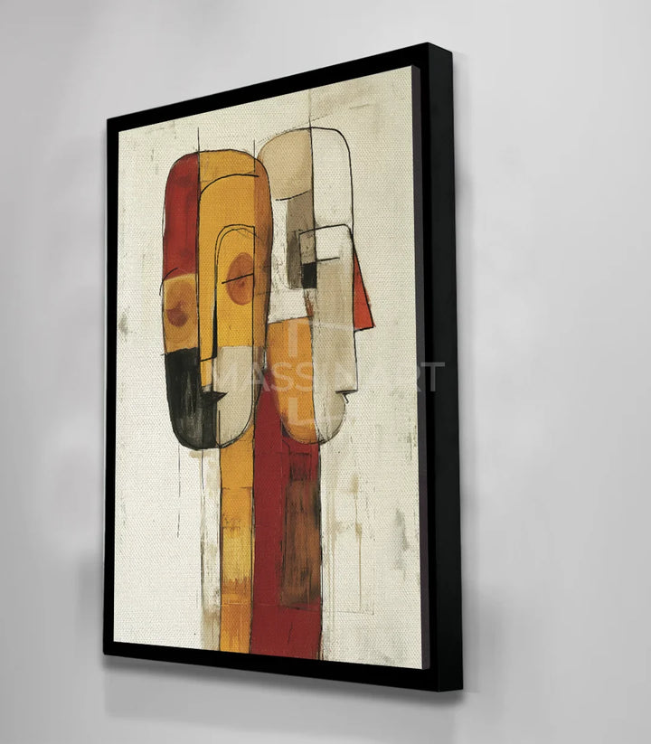 Tableau Intersect en mise en situation chambre, art géométrique Massinart