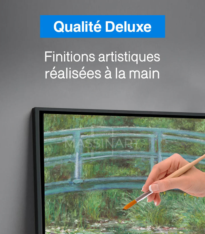Tableau figuratif paysage, nénuphars garden painting, style impressionniste, Massinart