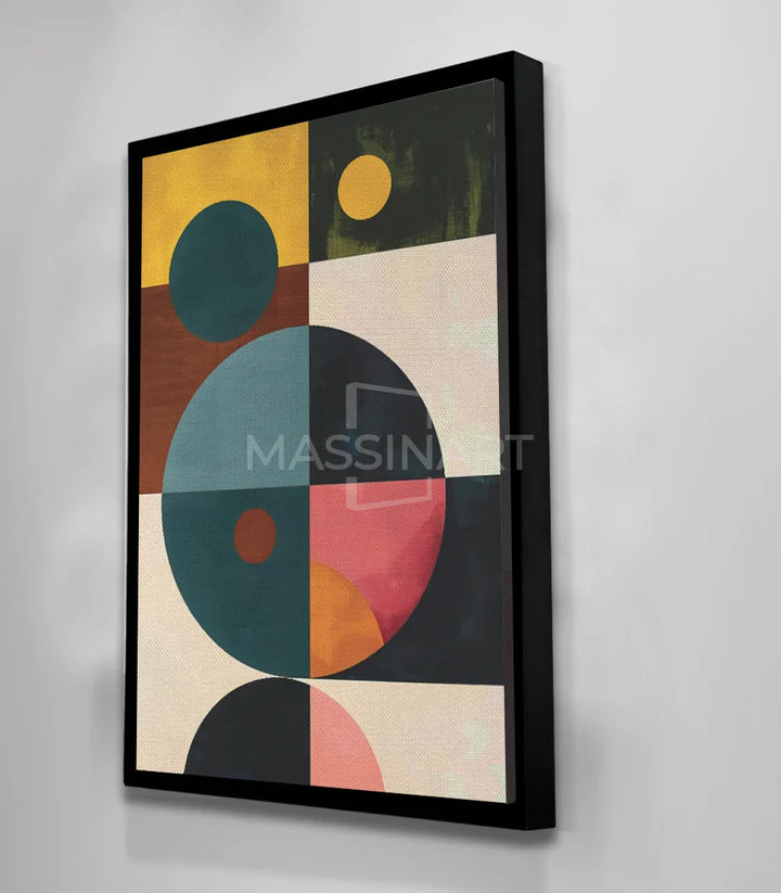 Art contemporain abstrait Massinart — composition minimaliste cercles carrés