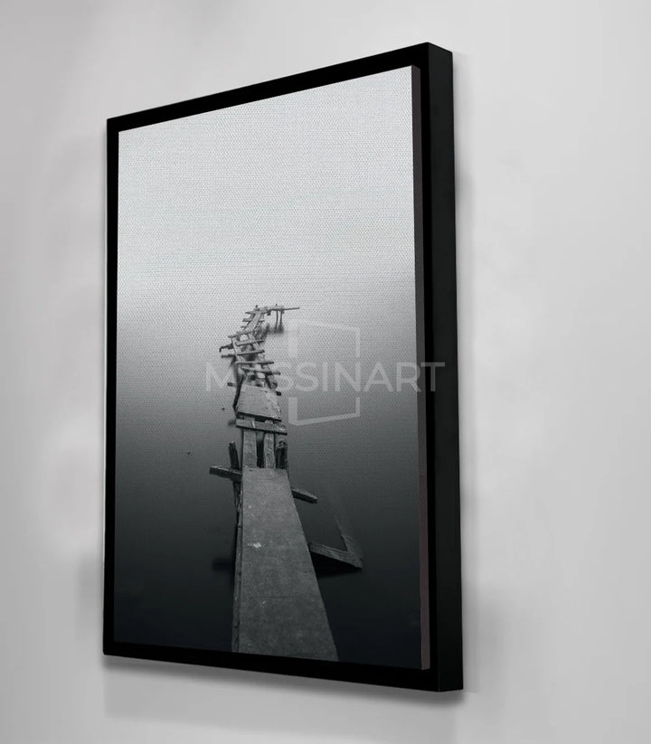 Tableau Shattered Bridge cadre noir mur blanc Massinart