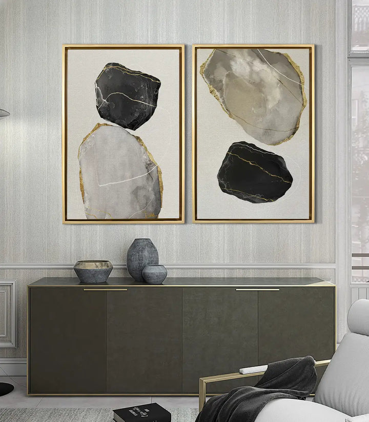 Mise en situation diptyque salon moderne Massinart