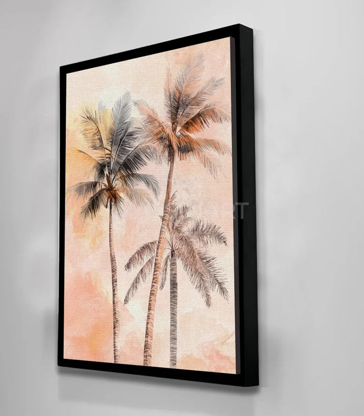Encadrement noir Tableau Tripalm salon moderne Massinart