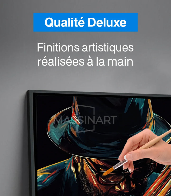 Tableau Jazz Whispers mise en situation salon moderne style contemporain Massinart