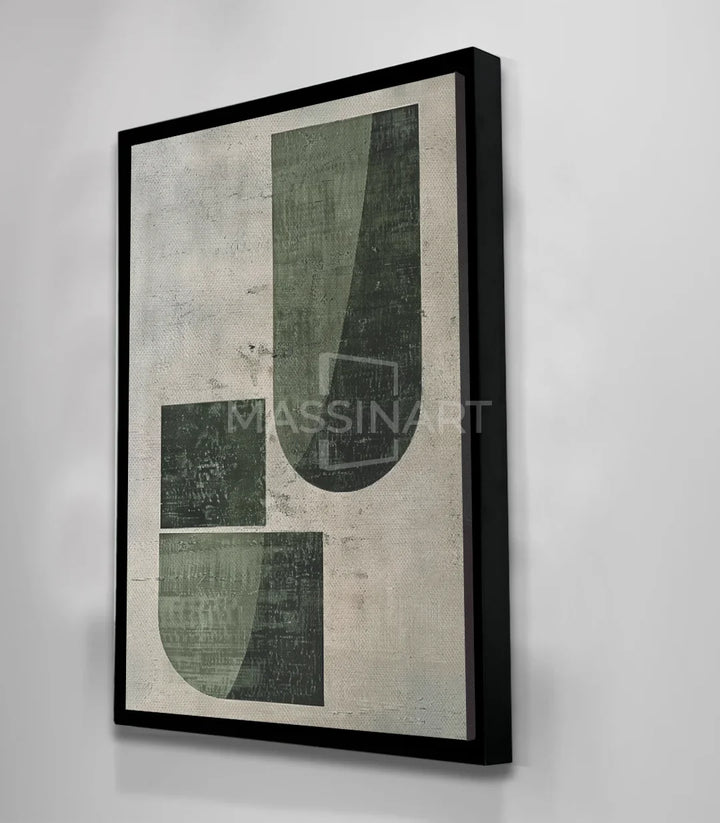 Tableau Green Forms style vintage détails texture beige Massinart