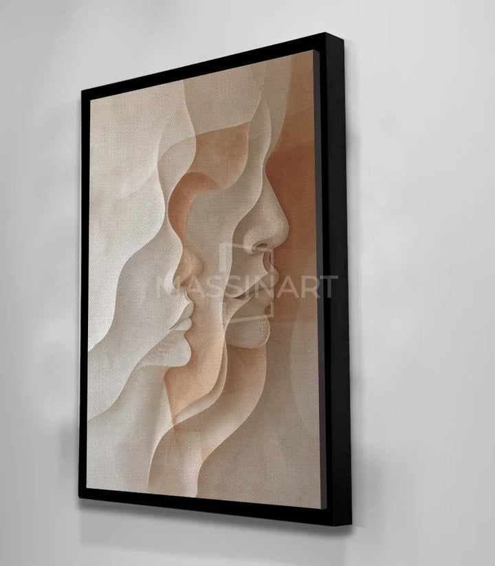 Tableau Duo profils abstraits — décoration hôtel séjour Massinart élégance minimaliste