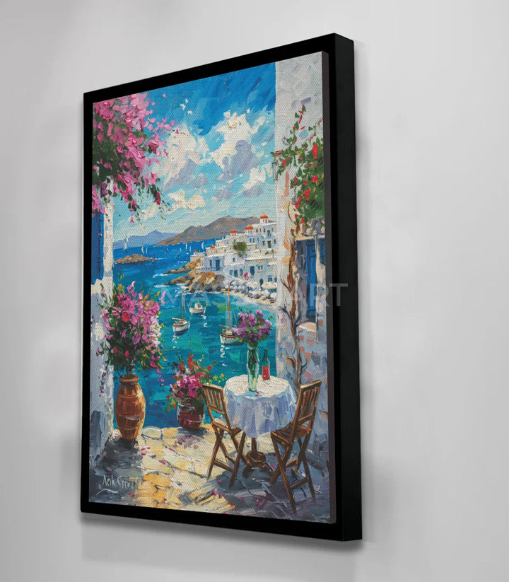 Tableau Mediterranean Balcony mise en place couloir décoration Massinart