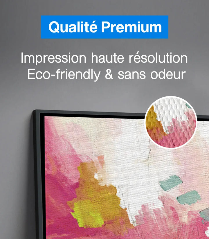 Ambiance salon moderne avec Tableau Sympathy, coussins turquoise et jaune - Massinart