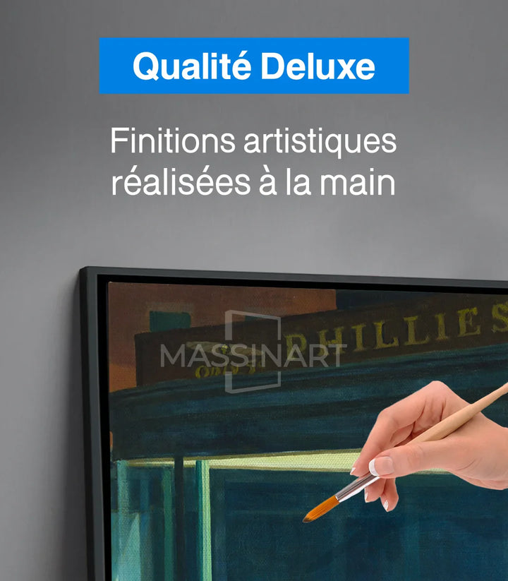 Décoration salon marocain — Tableau Nighthawks peinture atmosphérique Massinart
