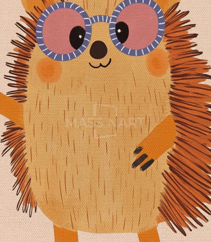 Détail tableau tigre — illustration style jeunesse Happy Pals Massinart