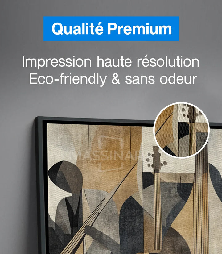 The Geometry of Jazz en mise en situation couloir design, tableau musique Massinart