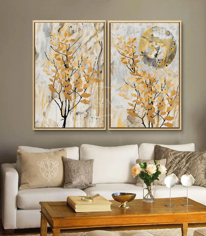 Tableau arbre minimaliste mise en situation séjour Massinart