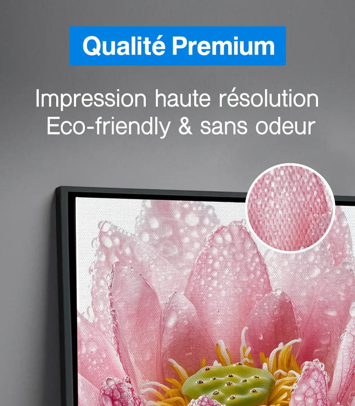 Tableau Pink Lotus en mise en situation décoration intérieur minimaliste — Massinart