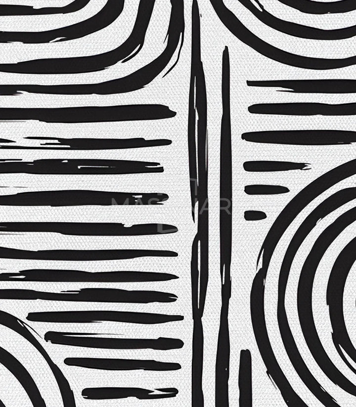Ambiance salon avec tableau encadré — Tableau Monochrome Flow décoration murale carré — Massinart
