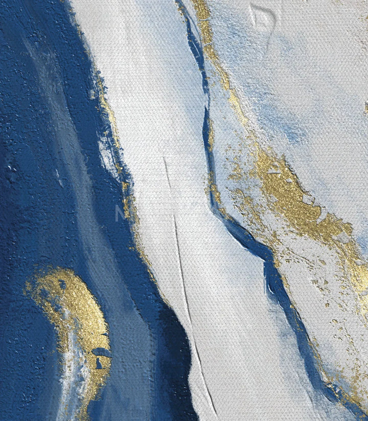 Mise en situation salon moderne avec diptyque Oceans au-dessus du canapé gris