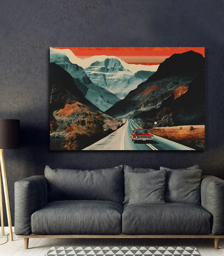 Tableau Mountain Path ambiance salon contemporain Massinart — couleur neutre