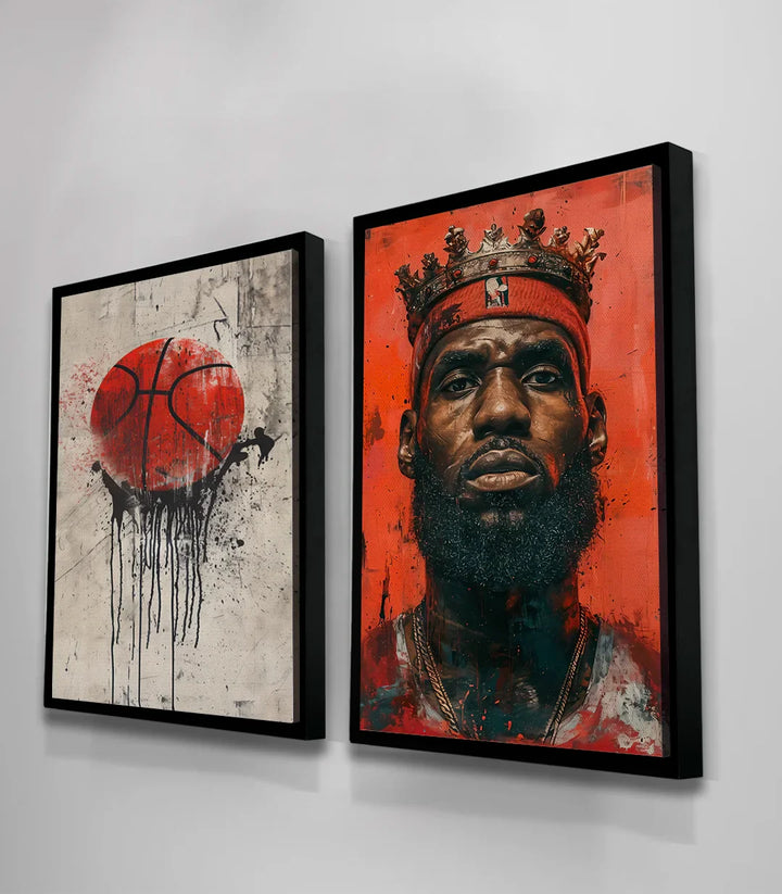 Mise en situation salon - diptyque street-art rouge Massinart