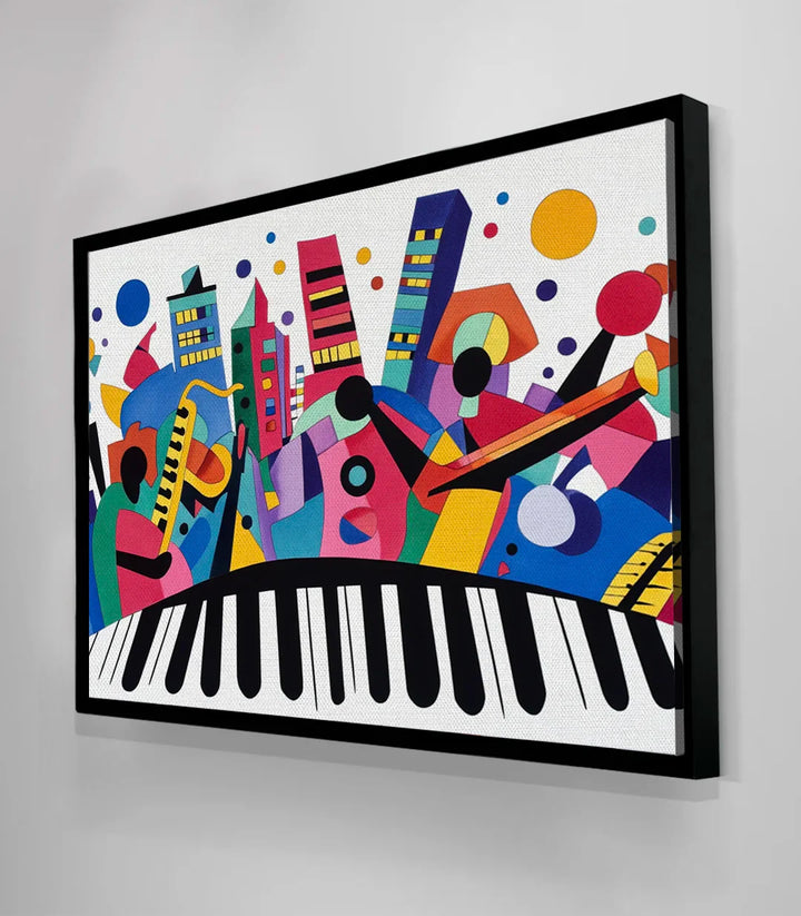 Tableau Harmonic Palette encadré noir — décoration bureau créatif — Massinart