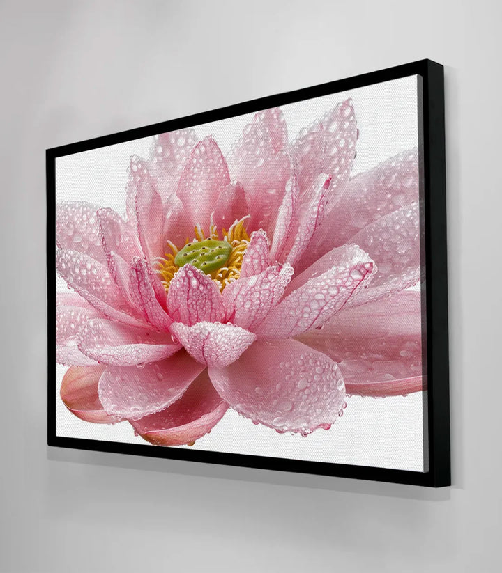 Tableau Pink Lotus en mise en situation décoration bureau zen — Massinart