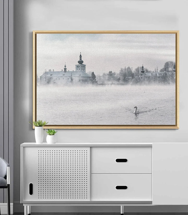 Tableau Winter Landscape mise en situation décoration intérieur bureau Massinart