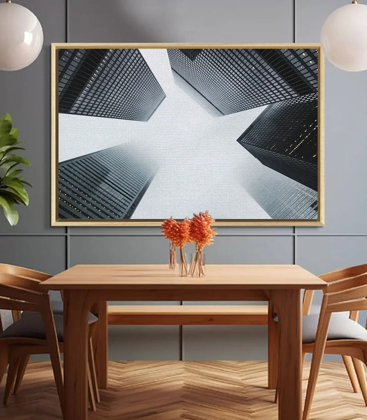 Décoration intérieur tableau perspective urbaine salon contemporain Massinart