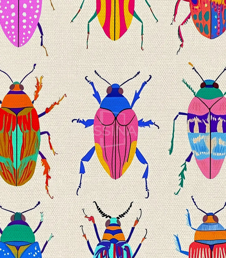 Mise en situation triptyque Insecta affichage mural Massinart