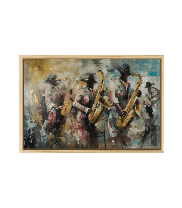 Tableau All about Jazz Massinart — emballage livraison prêt à accrocher