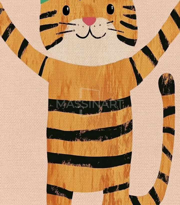 Détail tableau ours — créature marron en style enfants Happy Pals Massinart