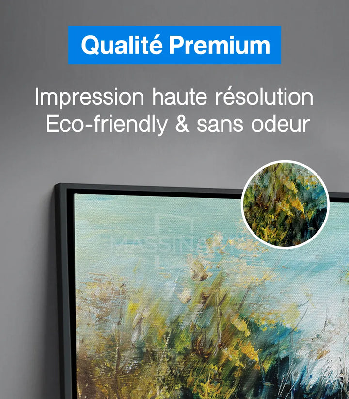 Tableau paysage forestier détail textures impressionniste Massinart