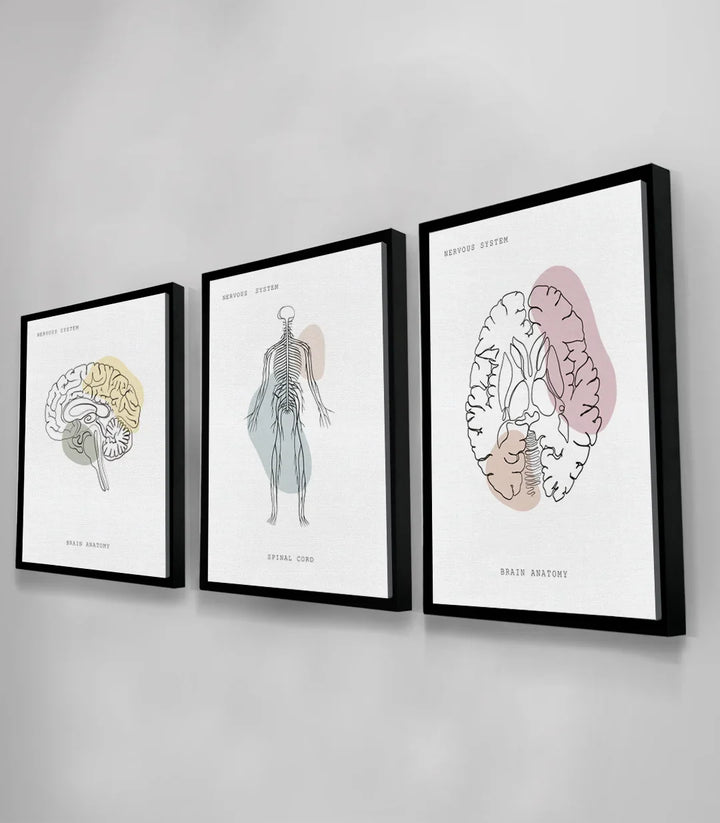 Tableau Neural Network ambiance bureau Massinart — triptyque design épuré