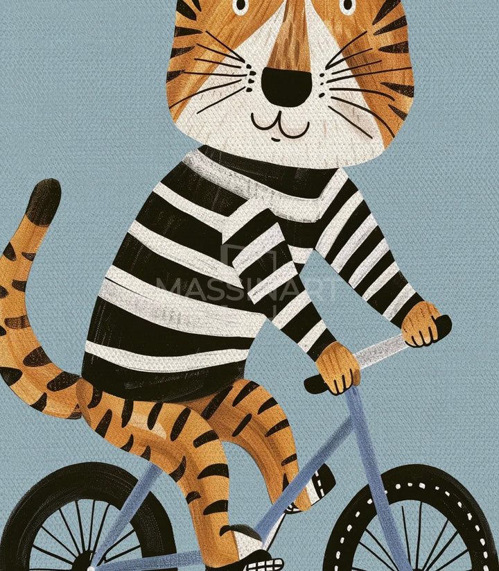 Décoration murale enfant Tiger Ride — cadre noir qualité premium Massinart