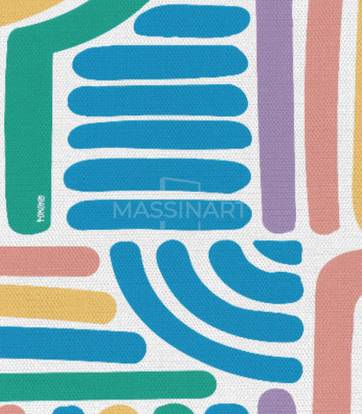 Tableau Playful Paths style contemporain lignes colorées Massinart