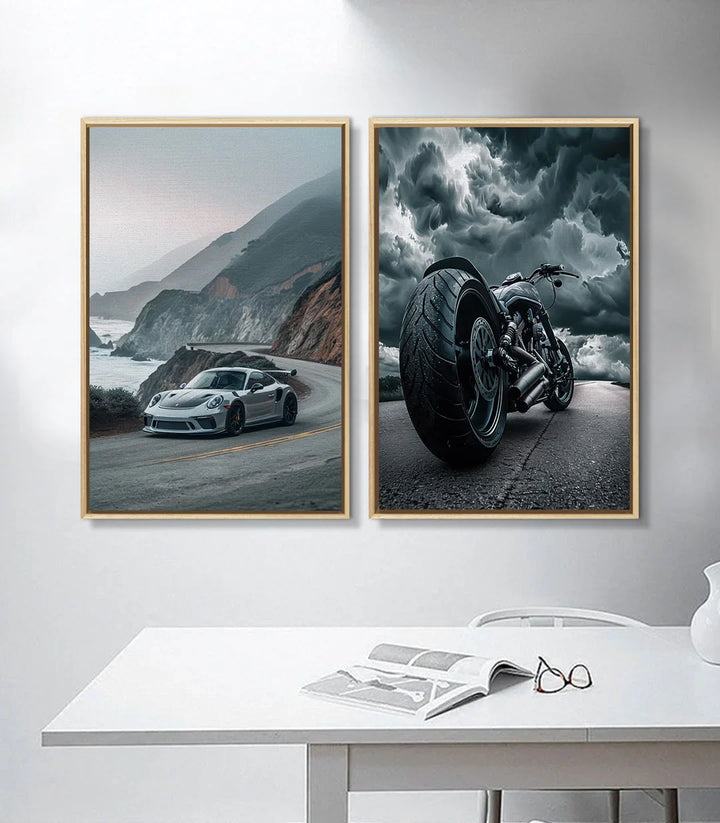 Mise en situation diptyque Bureau voiture moto Massinart