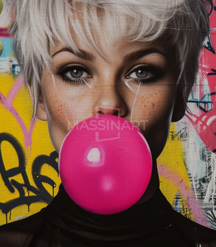 Tableau Bubble Icons diptyque — décoration murale salon moderne avec art pop-art Massinart