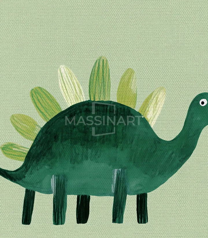 Triptyque dinosaures style illustration jeunesse chambre Massinart